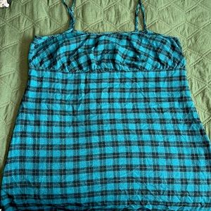 plaid green mini dress